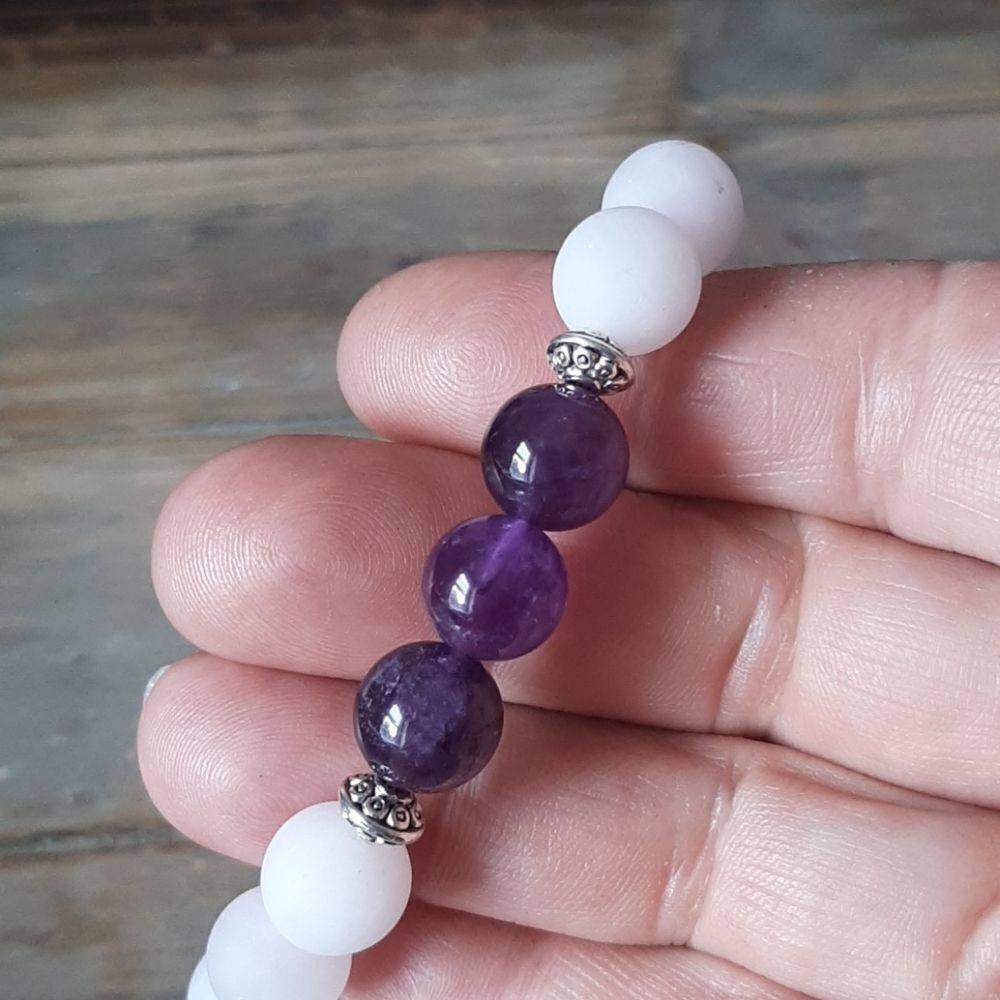 Amethyst & Matte Rose Quartz - Picture 3 of 3